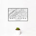 12x18 Gatlinburg Tennessee Map Print Landscape Orientation in Classic Style With Small Cactus Plant in White Planter