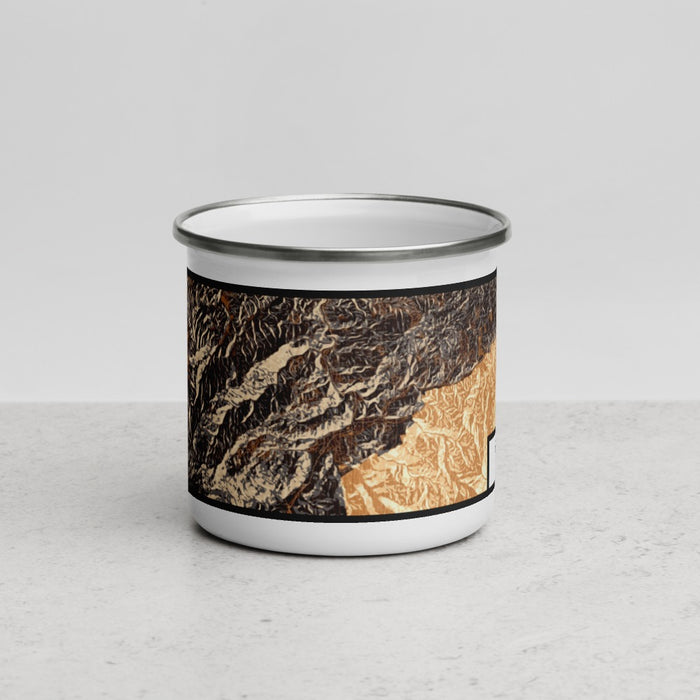 Front View Custom Gatlinburg Tennessee Map Enamel Mug in Ember