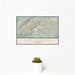12x18 Gatlinburg Tennessee Map Print Landscape Orientation in Woodblock Style With Small Cactus Plant in White Planter