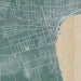 Geneva New York Map Print in Afternoon Style Zoomed In Close Up Showing Details