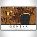 Geneva New York Map Print Landscape Orientation in Ember Style With Shaded Background