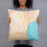 Person holding 18x18 Custom Geneva New York Map Throw Pillow in Watercolor