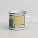 Right View Custom Geneva New York Map Enamel Mug in Woodblock