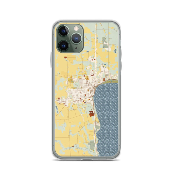 Custom Geneva New York Map Phone Case in Woodblock