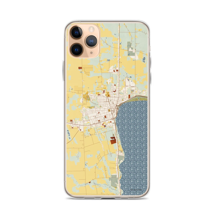 Custom Geneva New York Map Phone Case in Woodblock