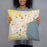 Person holding 18x18 Custom Geneva New York Map Throw Pillow in Woodblock