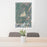 24x36 Georgetown Lake Montana Map Print Portrait Orientation in Afternoon Style Behind 2 Chairs Table and Potted Plant