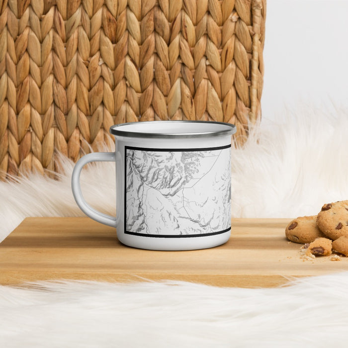 Left View Custom Georgetown Lake Montana Map Enamel Mug in Classic on Table Top