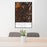 24x36 Georgetown Lake Montana Map Print Portrait Orientation in Ember Style Behind 2 Chairs Table and Potted Plant