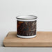Front View Custom Georgetown Lake Montana Map Enamel Mug in Ember on Cutting Board