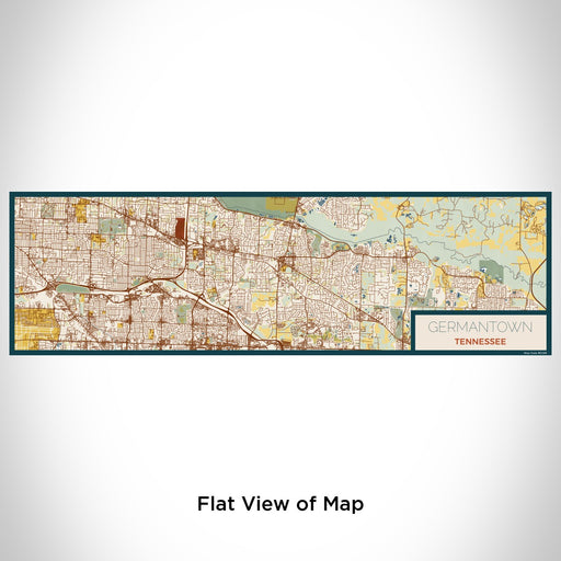 Flat View of Map Custom Germantown Tennessee Map Enamel Mug in Woodblock