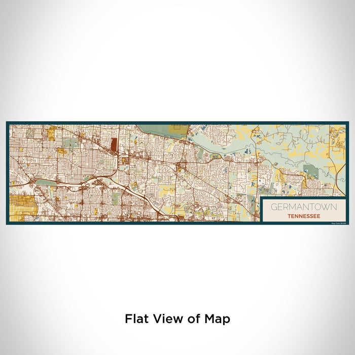 Flat View of Map Custom Germantown Tennessee Map Enamel Mug in Woodblock