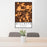 24x36 Gillette Wyoming Map Print Portrait Orientation in Ember Style Behind 2 Chairs Table and Potted Plant