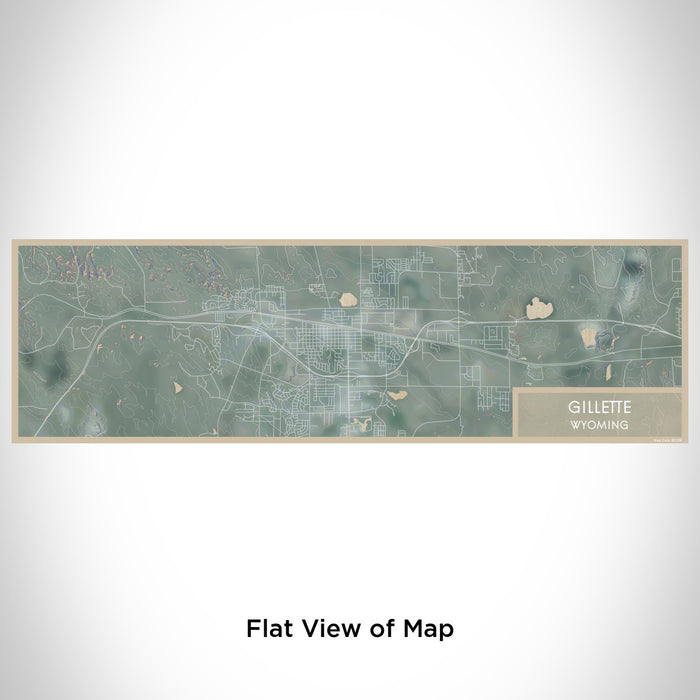Flat View of Map Custom Gillette Wyoming Map Enamel Mug in Afternoon