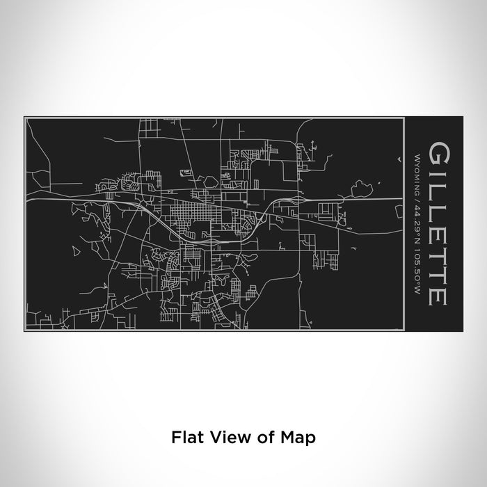 Rendered View of Gillette Wyoming Map Engraving on 17oz Stainless Steel Insulated Cola Bottle in Black