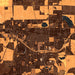 Gillette Wyoming Map Print in Ember Style Zoomed In Close Up Showing Details
