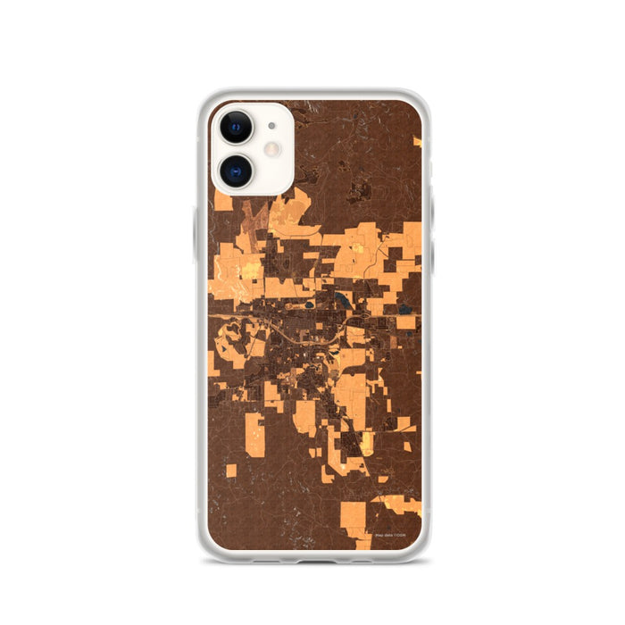 Custom iPhone 11 Gillette Wyoming Map Phone Case in Ember