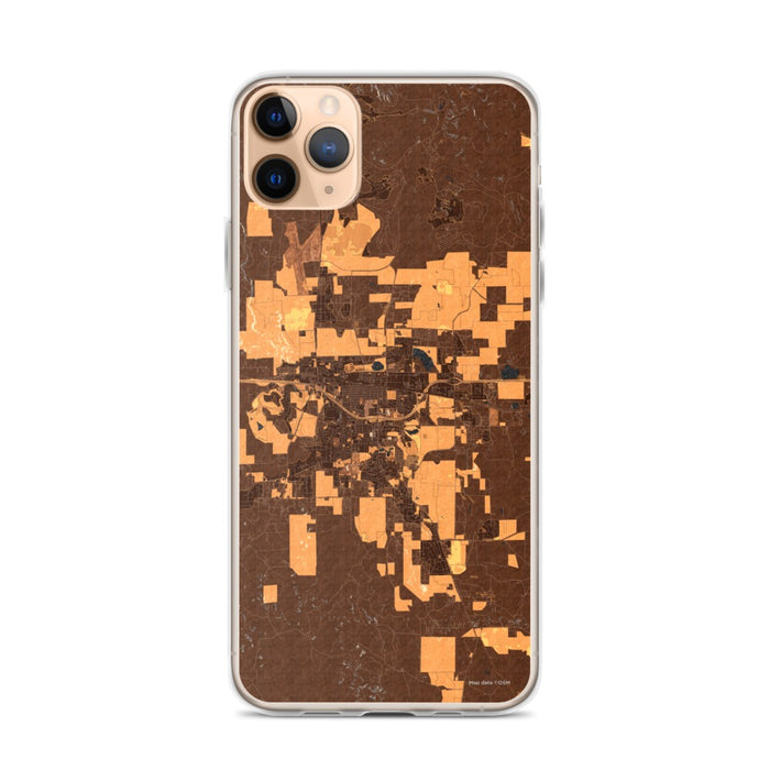 Custom iPhone 11 Pro Max Gillette Wyoming Map Phone Case in Ember