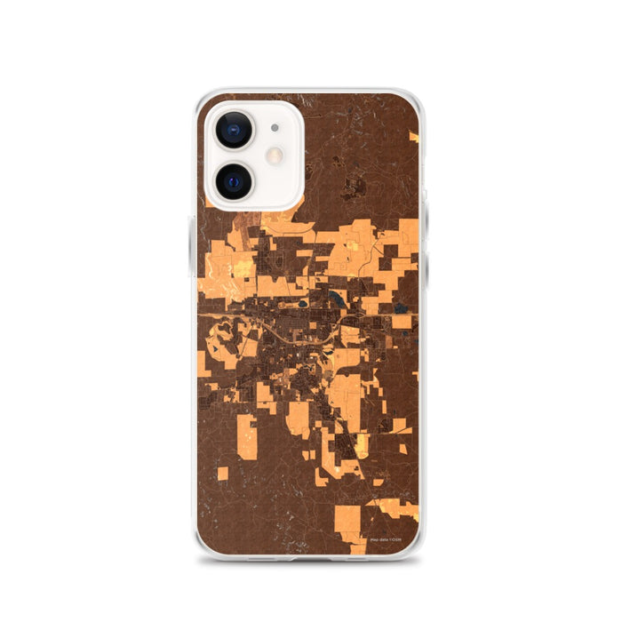 Custom iPhone 12 Gillette Wyoming Map Phone Case in Ember