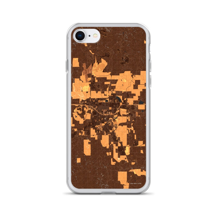Custom iPhone SE Gillette Wyoming Map Phone Case in Ember