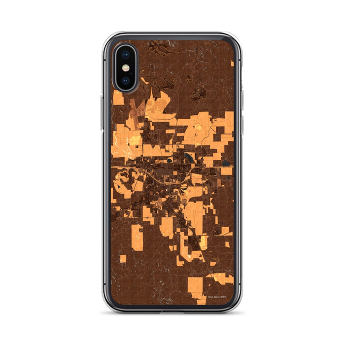 Custom iPhone X/XS Gillette Wyoming Map Phone Case in Ember