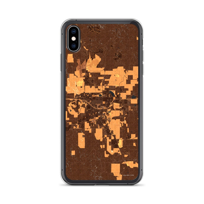 Custom iPhone XS Max Gillette Wyoming Map Phone Case in Ember