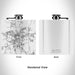 Rendered View of Gillette Wyoming Map Engraving on 6oz Stainless Steel Flask in White