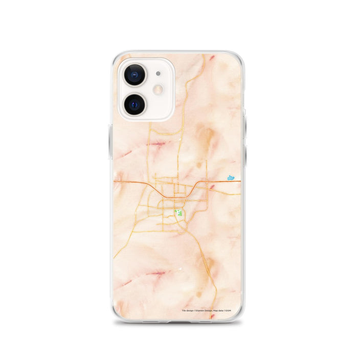 Custom iPhone 12 Gillette Wyoming Map Phone Case in Watercolor