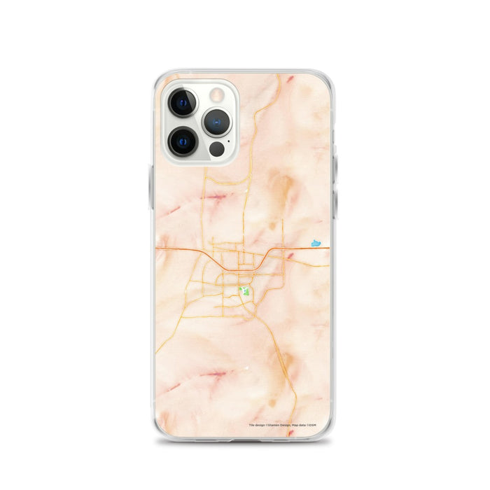 Custom iPhone 12 Pro Gillette Wyoming Map Phone Case in Watercolor