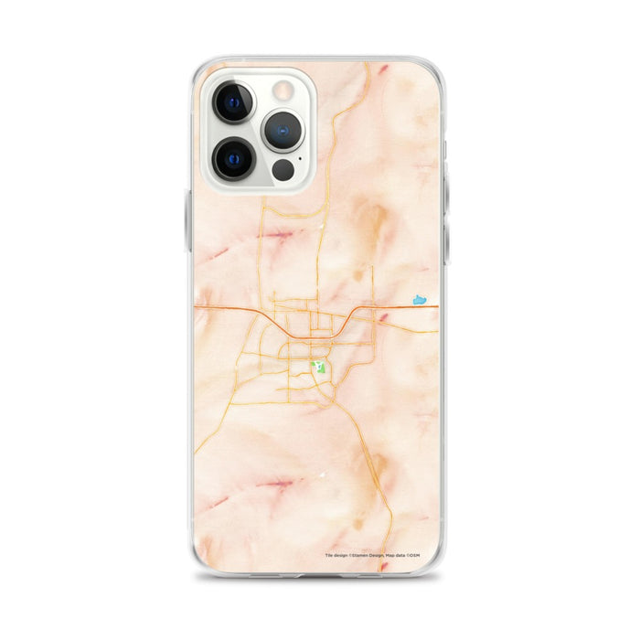 Custom iPhone 12 Pro Max Gillette Wyoming Map Phone Case in Watercolor
