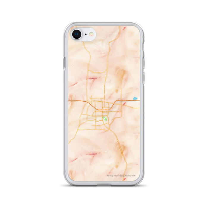 Custom iPhone SE Gillette Wyoming Map Phone Case in Watercolor