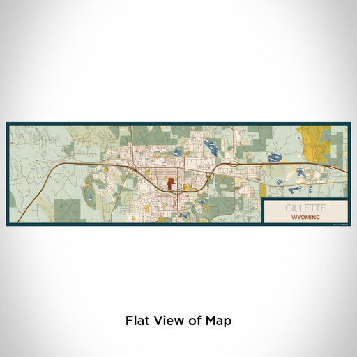 Flat View of Map Custom Gillette Wyoming Map Enamel Mug in Woodblock