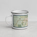 Left View Custom Gillette Wyoming Map Enamel Mug in Woodblock
