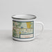 Right View Custom Gillette Wyoming Map Enamel Mug in Woodblock
