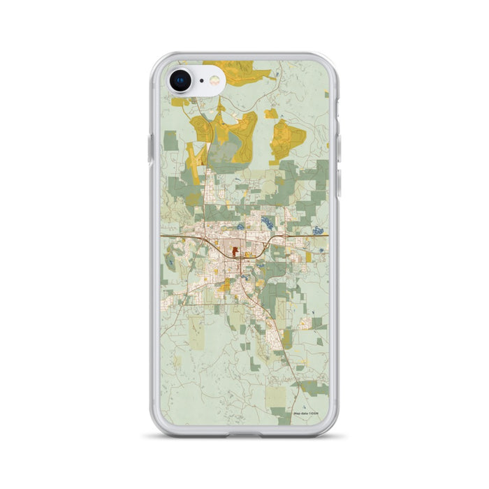 Custom iPhone SE Gillette Wyoming Map Phone Case in Woodblock