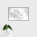 16x24 Gilroy California Map Print Landscape Orientation in Classic Style With Tropical Plant Leaves in Water