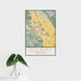 16x24 Gilroy California Map Print Portrait Orientation in Woodblock Style With Tropical Plant Leaves in Water
