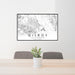 24x36 Gilroy California Map Print Lanscape Orientation in Classic Style Behind 2 Chairs Table and Potted Plant
