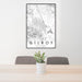 24x36 Gilroy California Map Print Portrait Orientation in Classic Style Behind 2 Chairs Table and Potted Plant