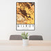 24x36 Gilroy California Map Print Portrait Orientation in Ember Style Behind 2 Chairs Table and Potted Plant