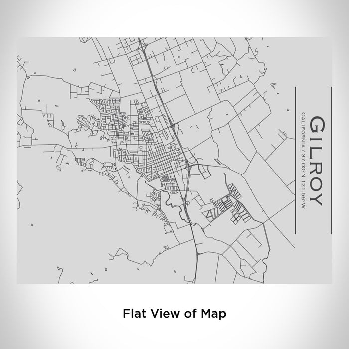 Rendered View of Gilroy California Map Engraving on 20oz Stainless Steel Insulated Bottle with Bamboo Top
