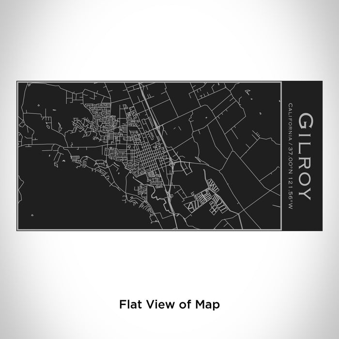 Rendered View of Gilroy California Map Engraving on 17oz Stainless Steel Insulated Cola Bottle in Black