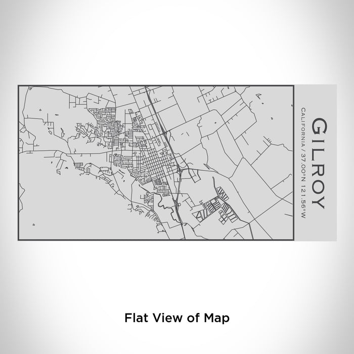 Rendered View of Gilroy California Map Engraving on 17oz Stainless Steel Insulated Cola Bottle