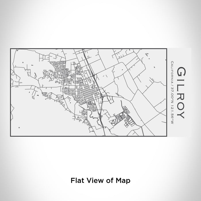 Rendered View of Gilroy California Map Engraving on 17oz Stainless Steel Insulated Cola Bottle in White