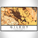 Gilroy California Map Print Landscape Orientation in Ember Style With Shaded Background