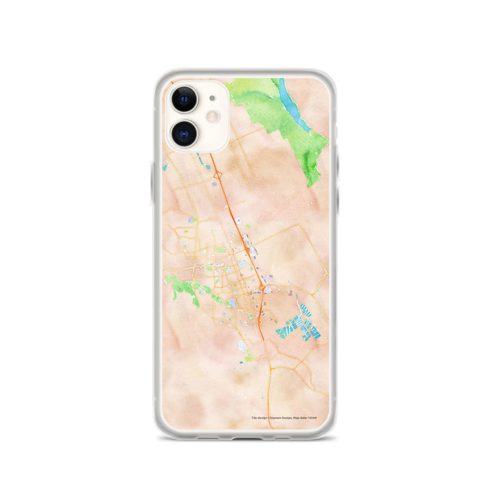 Custom iPhone 11 Gilroy California Map Phone Case in Watercolor
