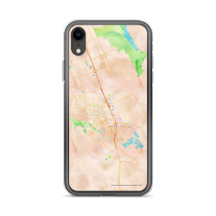 Custom iPhone XR Gilroy California Map Phone Case in Watercolor