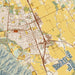 Gilroy California Map Print in Woodblock Style Zoomed In Close Up Showing Details
