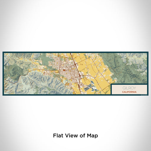 Flat View of Map Custom Gilroy California Map Enamel Mug in Woodblock