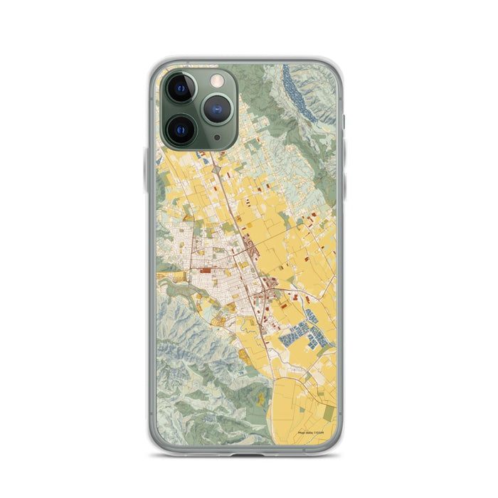 Custom iPhone 11 Pro Gilroy California Map Phone Case in Woodblock
